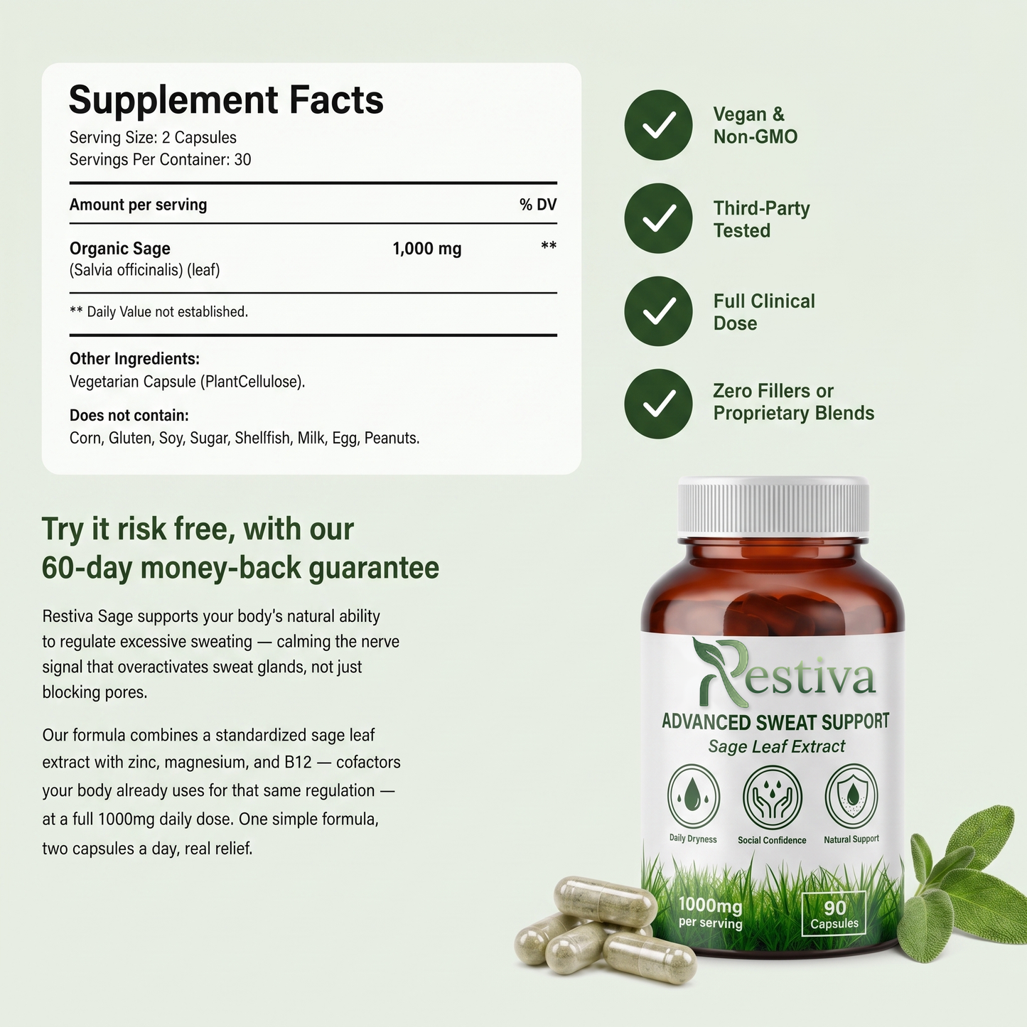 Sage Leaf Extract - Stop Excessive Sweating Naturally