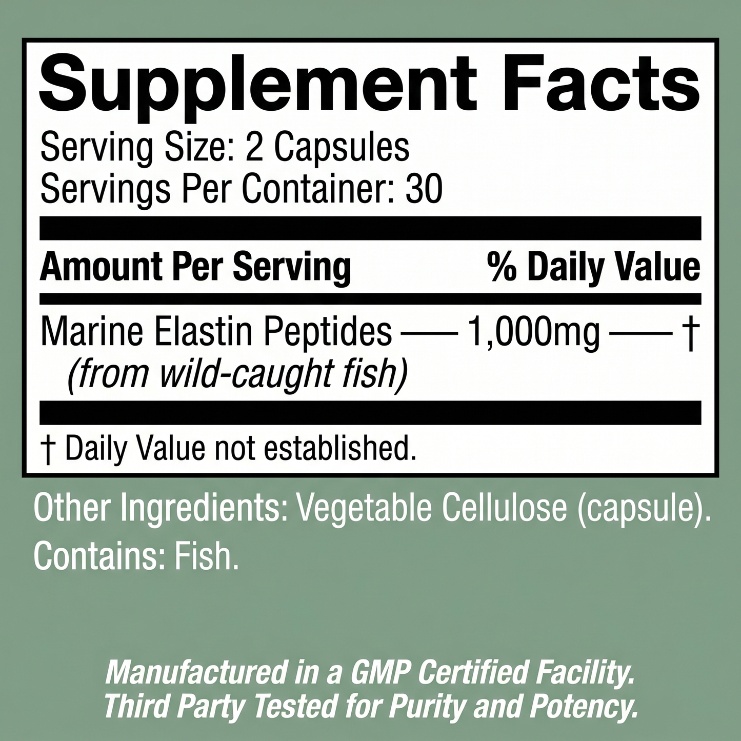 Elastin Peptide Skin Tightening Formula
